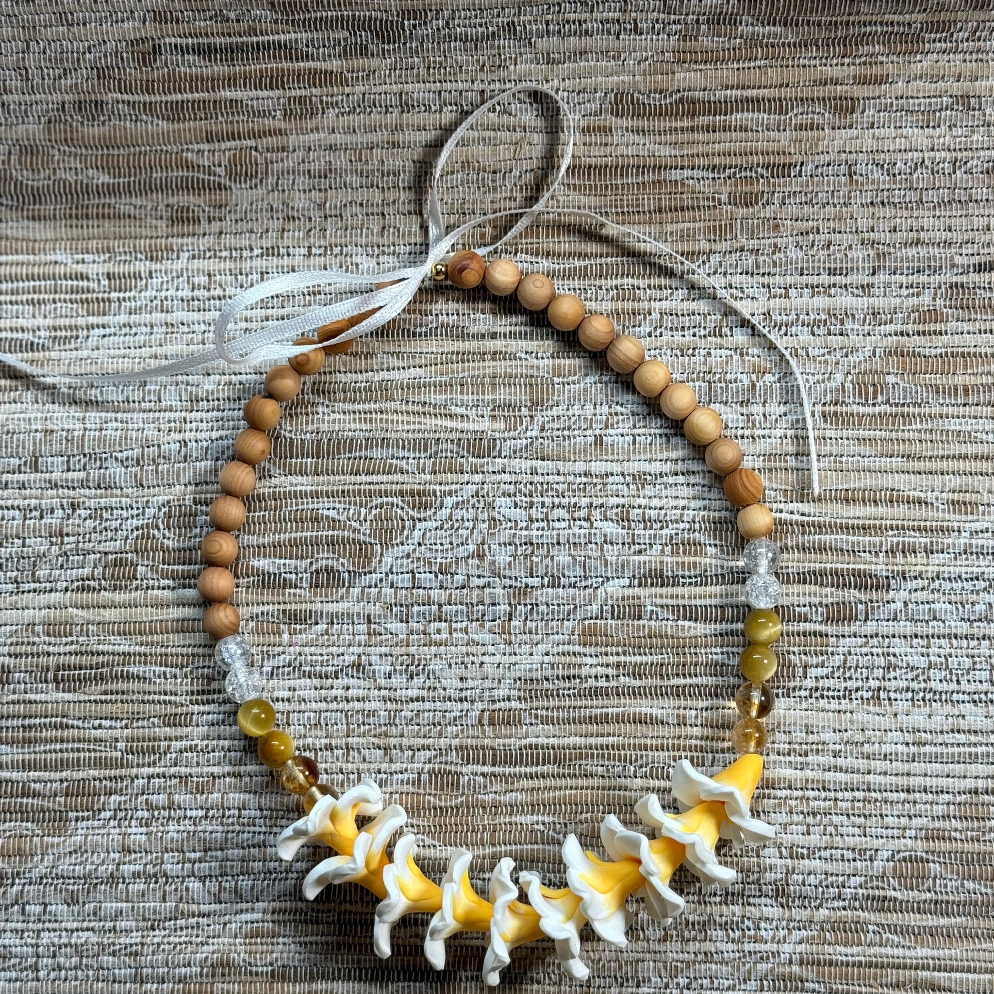Eco-conscious artisan lei necklace from Hawaii