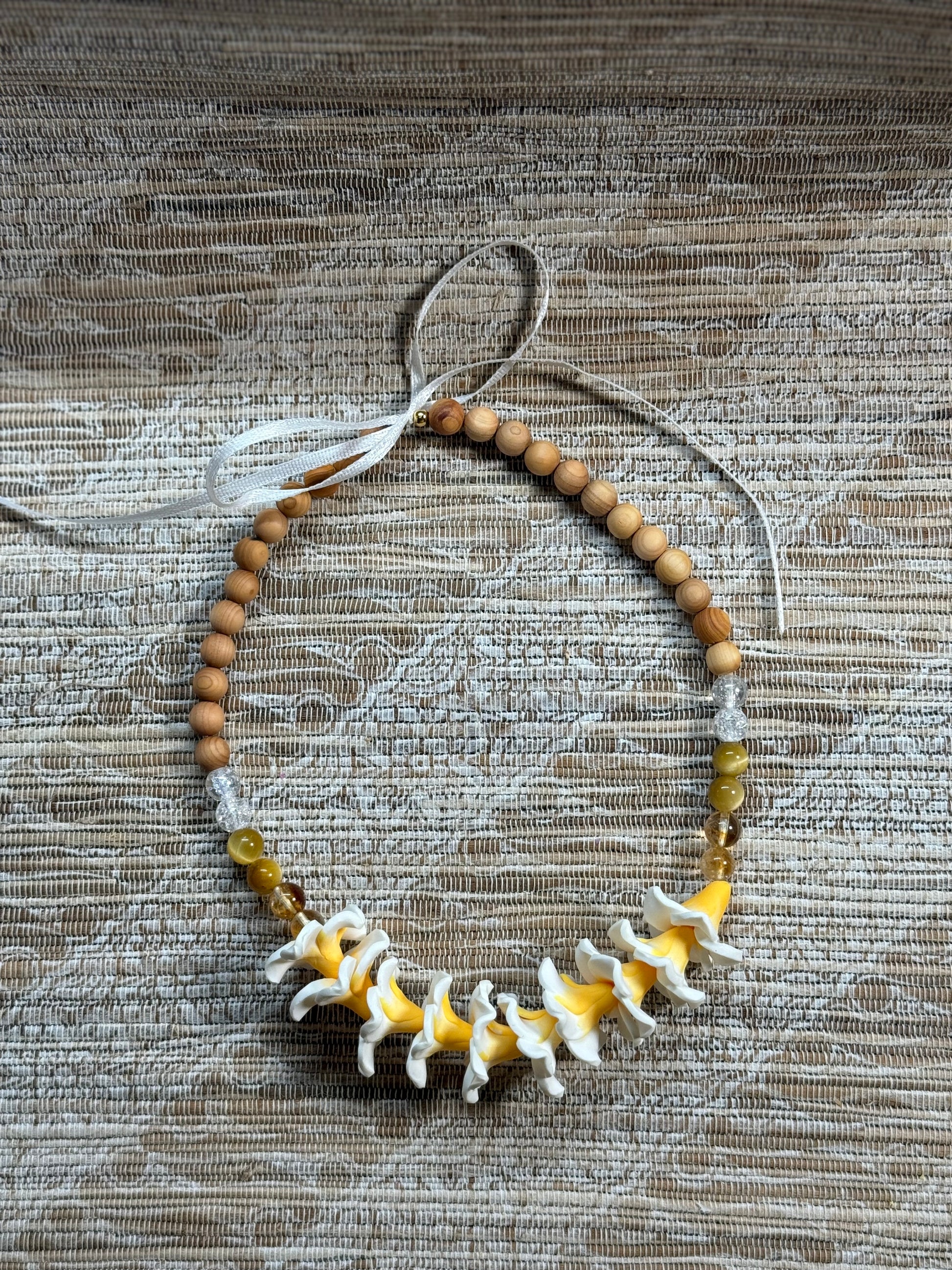 Eco-conscious artisan lei necklace from Hawaii